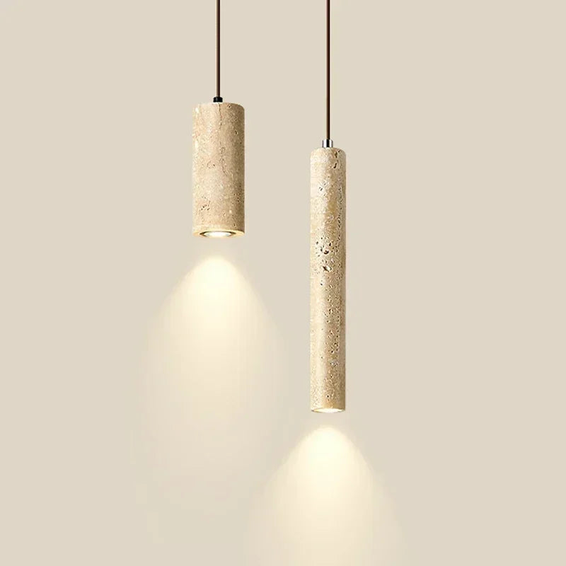 Yellow Travertine Retro Marble Pendant Light