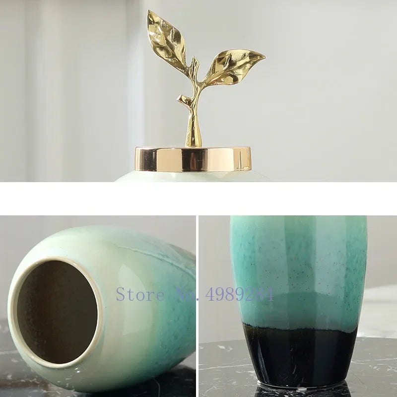 Gradient Golden Ceramic Vase