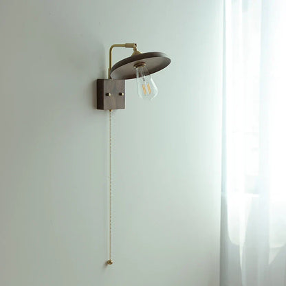 DecorBites™ Copper LED Wall Light Sconce Pull Chain Switch Rotatable Bedside Lamp