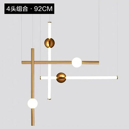 DecorBites™ Geometric Line Frame Chandelier Pendant Lights for Stairs and Table Decor