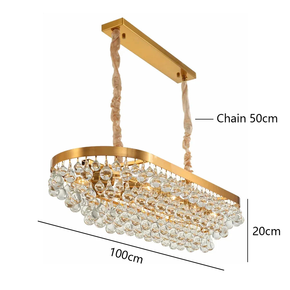 DecorBites™ Crystal Bead Ceiling Pendant Lights - Retro Luxury Gold Home Decor Lighting