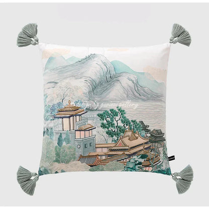 DecorBites™ Crane Art Luxury Throw Pillow Case for Bed & Sofa