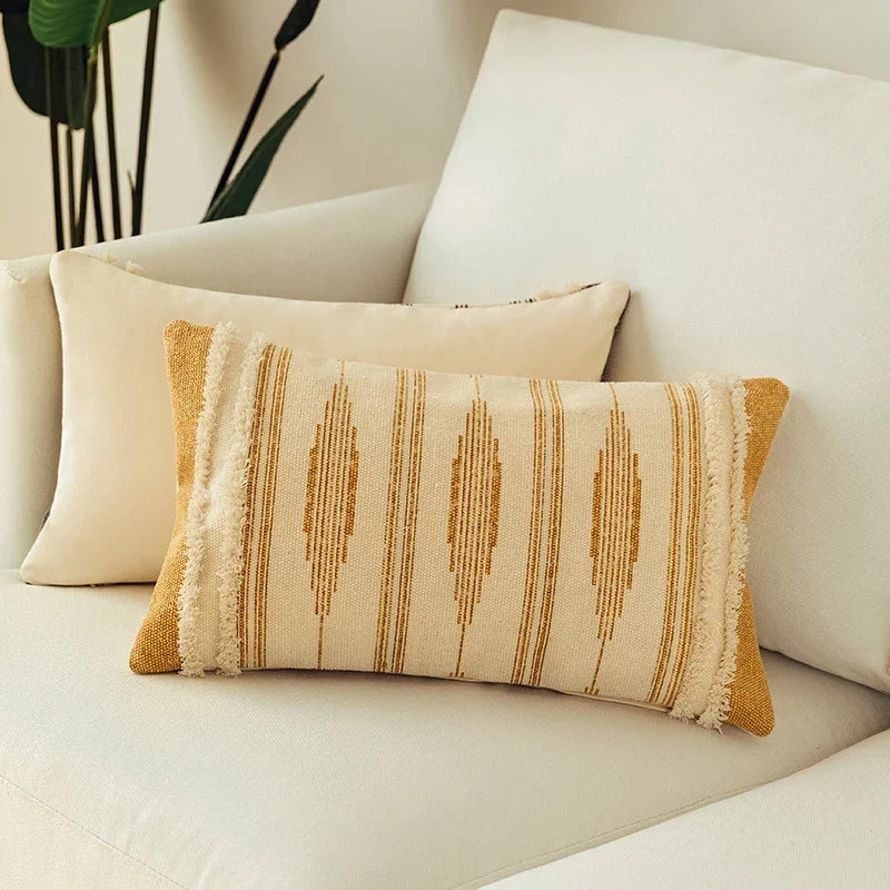 DecorBites™ Geometric Tufted Tufted Cushion Cover Set 45x45cm, Moroccan Style Handmade