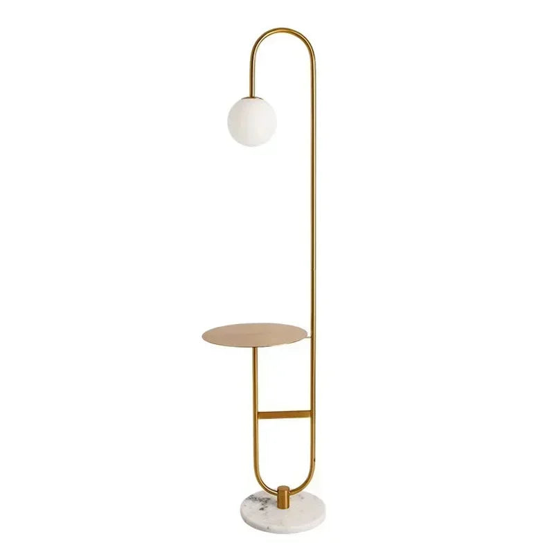 DecorBites™ Glass Side Table LED Floor Lamp for Nordic Living Room Art Decor