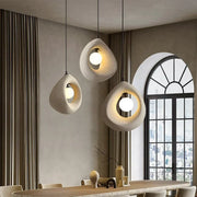 Chrome Nordic Pendant Light Gray Shade Dining