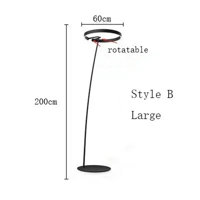 DecorBites™ Circular Luminescence LED Floor Lamp for Elegant Living Spaces