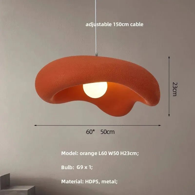 DecorBites™ Creamy Style Resin Pendant Light, G9 LED, Dining Room & Kitchen Island Decor