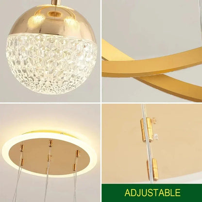 LED Ring Chandelier Dimmable Ceiling Light
