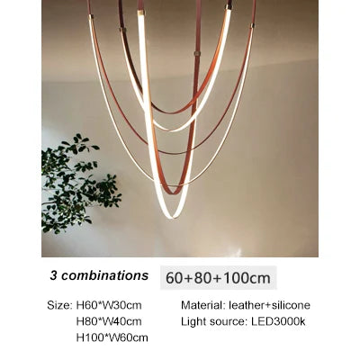 DecorBites™ Designer Belt Light Dining Room Villa Living Room Chandelier
