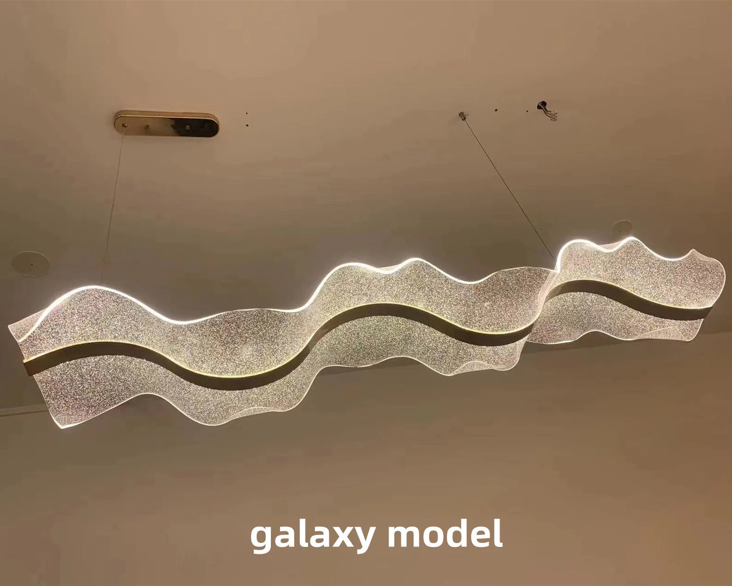 DecorBites™ Acrylic Ribbon LED Pendant Chandelier - Designer Dining Room Hanging Lamp