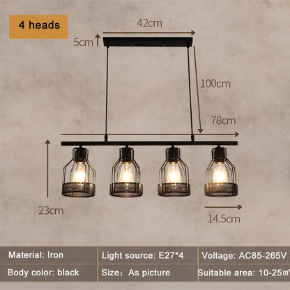 DecorBites™ Industrial Loft Chandelier for Living Room Bedroom Coffee Shop Dining: 3/4/5 Heads