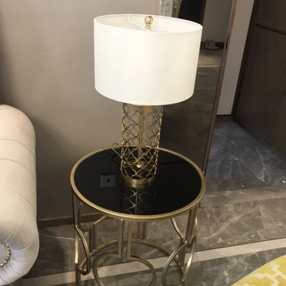 DecorBites™ Gold Bird Cage Iron Desk Lamp: Minimalist European Iron Art Grid Table Light