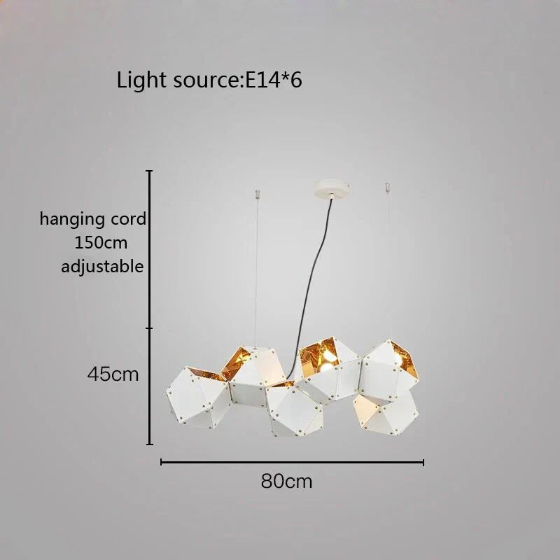 DecorBites™ Cube LED Pendant Light: Art Deco Hanging Lamp for All-Match Style