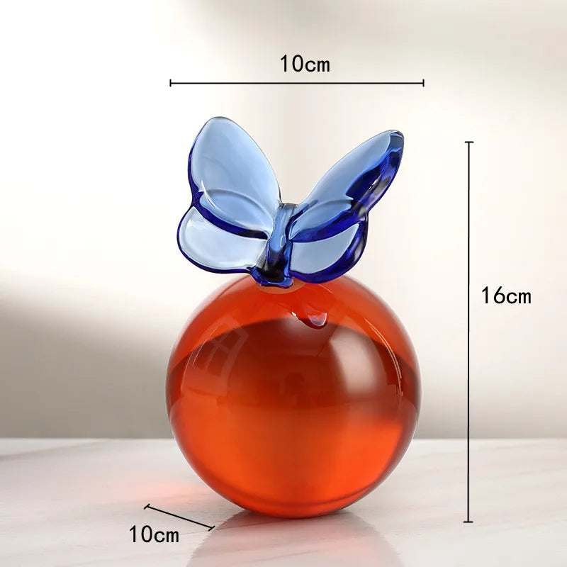 DecorBites™ Geometric Butterfly Crystal Ball Home Decor Figurine