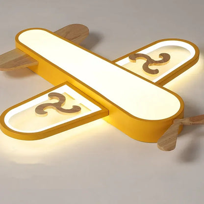 DecorBites™ Kids LED Wood Ceiling Light in Yellow & Blue - Minimalist Design