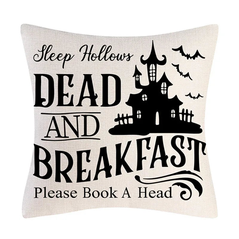 Linen Trick Treat Cushion Cover