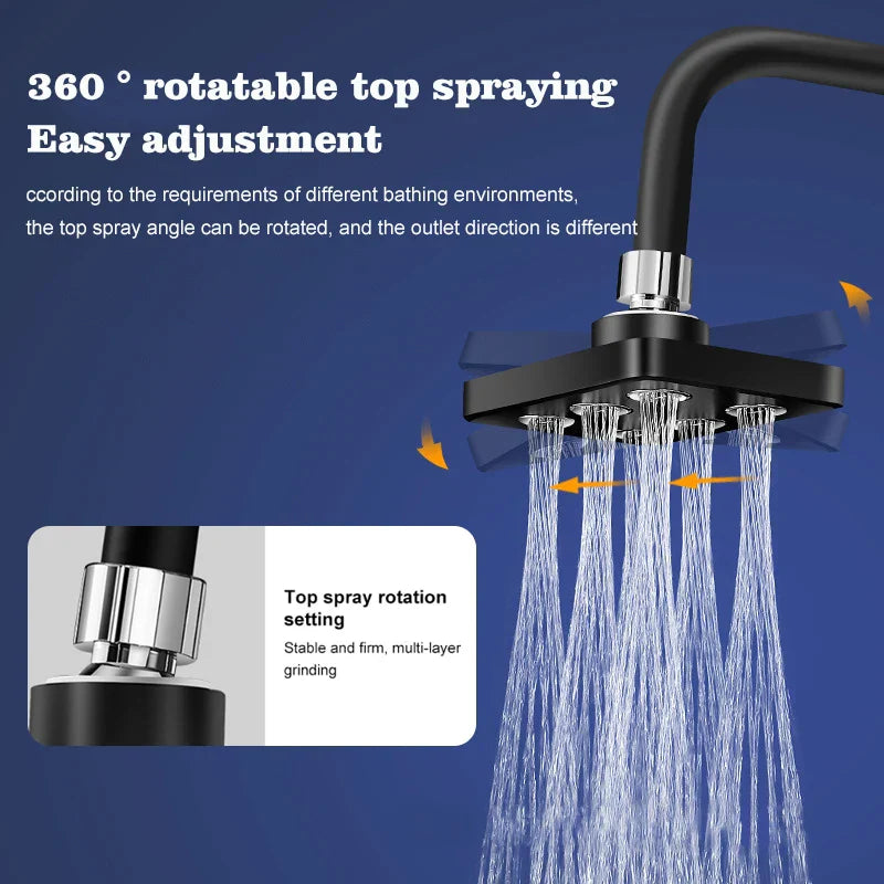 Chrome Rotating Rainshower Head