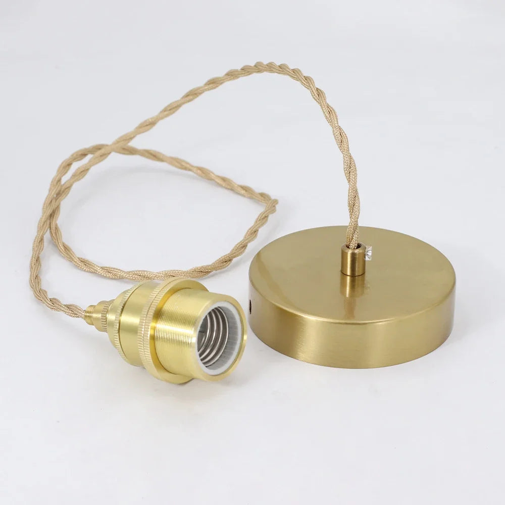 Vintage Aluminum E27 Cord Pendant Light