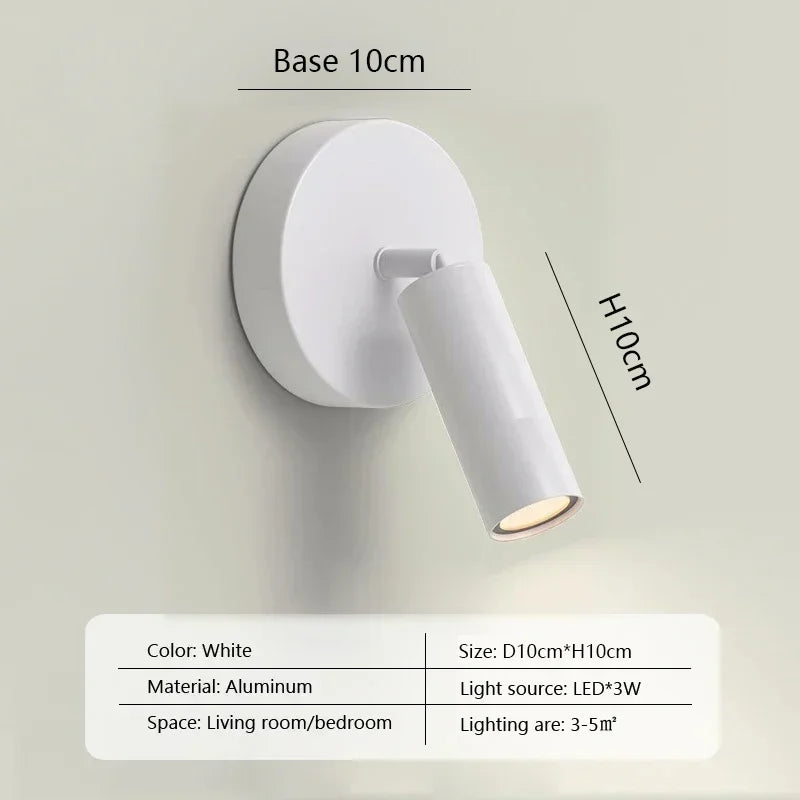 DecorBites™ Gold Aluminum LED Wall Lamp Rotatable for Bedroom Living Room Office