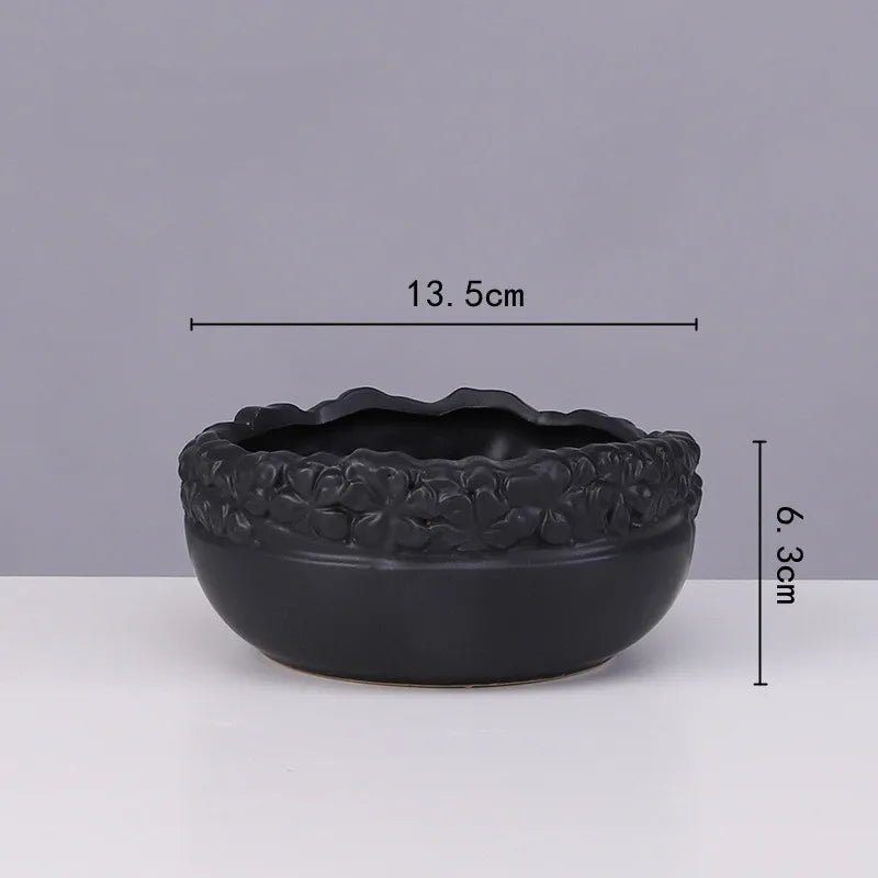 Gold Edge Ceramic Planter
