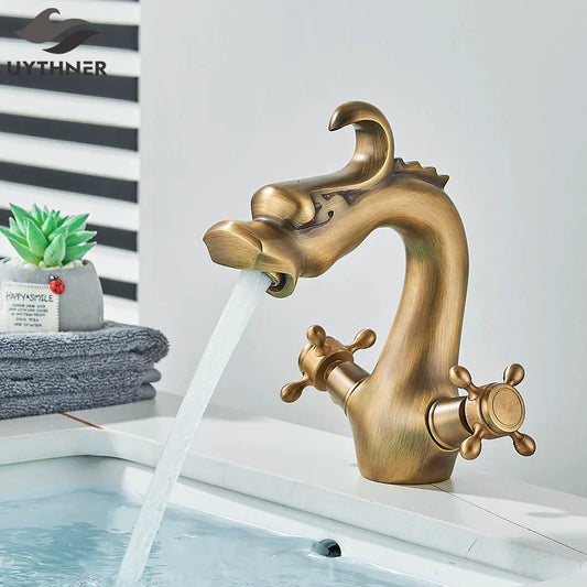 DecorBites™ Dragon Style Bathroom Basin Faucet with Hot Cold Water Mixer Tap