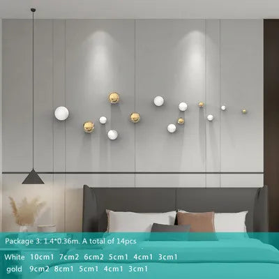 Gold Spherical Wall Ornaments