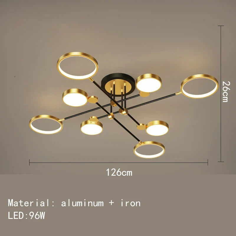 Minimalist Gold Black Chandelier