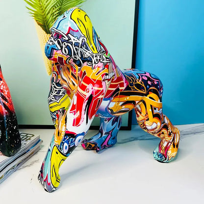 DecorBites™ Gorilla Sculpture: Modern Home Decor Baboon Ornament & Abstract Figurine