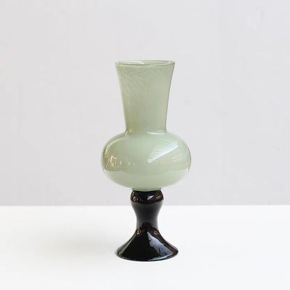 DecorBites™ Geometric Vintage Glass Vase for Home Decoration