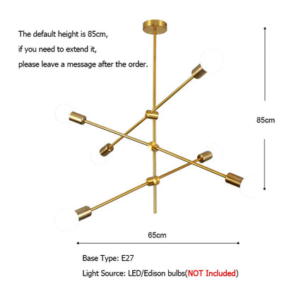 DecorBites™ Glass Ball Globe LED Pendant Light Fixture - Nordic Modern Iron Rod Hanging Lamp