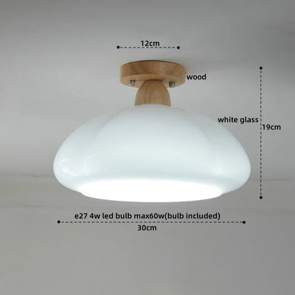 DecorBites™ Cotton Shape LED Ceiling Lamp - Cream. Nordic Style, Hallway Balcony Porch Light.