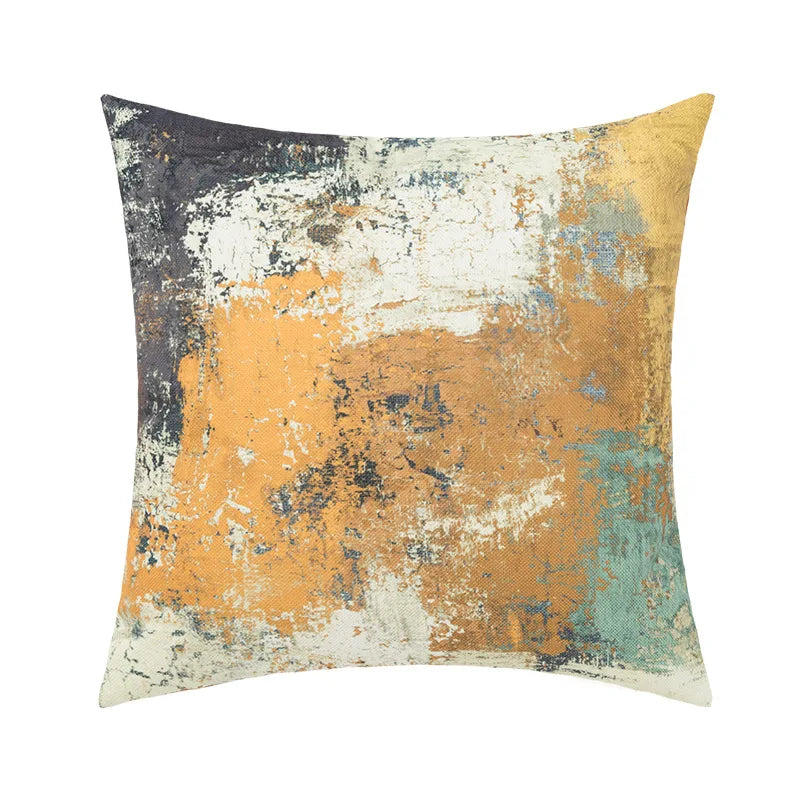 DecorBites™ Abstract Geometric Print Cotton Linen Pillow Cover Nordic Style Decor Pillowcase