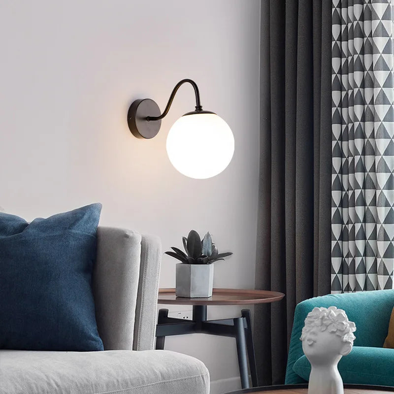 DecorBites™ Glass Ballight LED Wall Lamp for Living Room Bedroom Home Decor