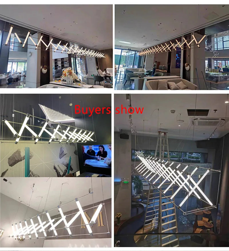 Nordic Industrial Pendant Light 12-Light L200cm
