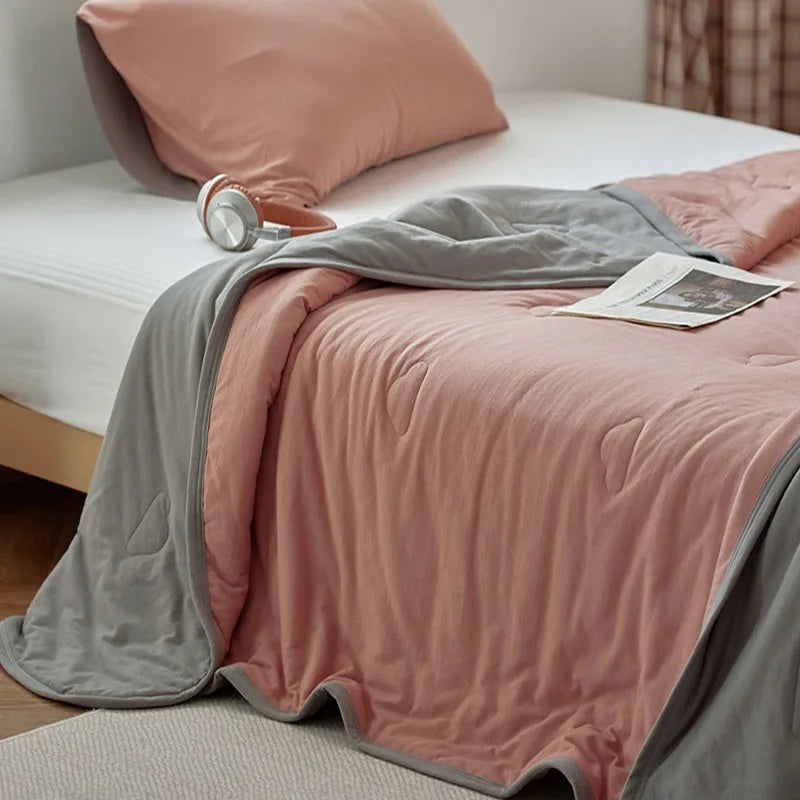 DecorBites™ Cotton Summer Comforter: Cooling, Breathable Thin Blanket for Hot Sleepers