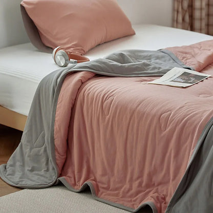 DecorBites™ Cotton Summer Comforter: Cooling, Breathable Thin Blanket for Hot Sleepers