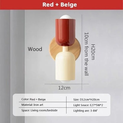 DecorBites™ Cream Zipper Wooden Wall Lamp: Minimalist Nordic Design for Bedroom, Living Room Illumination