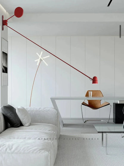 DecorBites™ Adjustable LED Swing Arm Wall Sconce in Red/Black - Modern Lighting