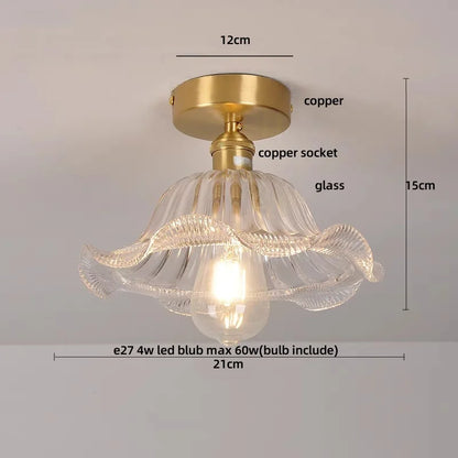 DecorBites™ Glass Flush Mounted Ceiling Light Fixture - Modern Nordic Green Glass LED Ceiling Lamp