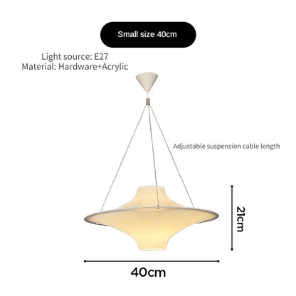 DecorBites™ Cream Acrylic UFO Pendant Light: Modern Home Decor Hanging Lamp