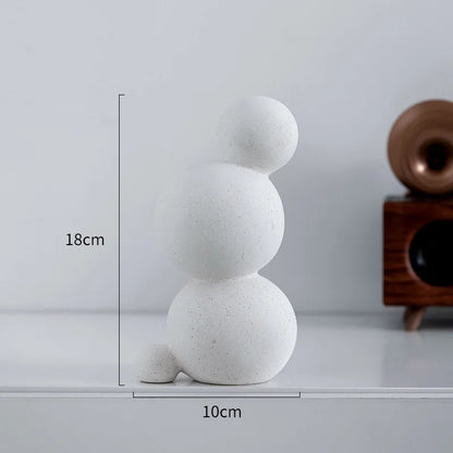 DecorBites™ Geometric Ceramic Handicraft Sculpture: Abstract Circular Desktop Ornament for Home Decor