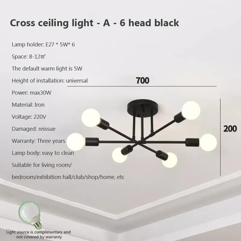 DecorBites™ LED Ceiling Chandelier: Modern Light Fixture for Living Room, Bedroom, Hall - Indoor Home Decor