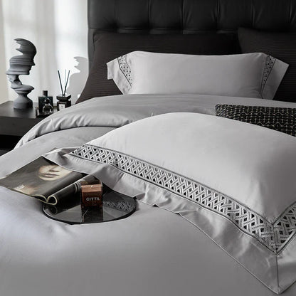 DecorBites™ Egyptian Cotton Luxury Hotel Bedding Set: Duvet, Sheet, Pillowcases