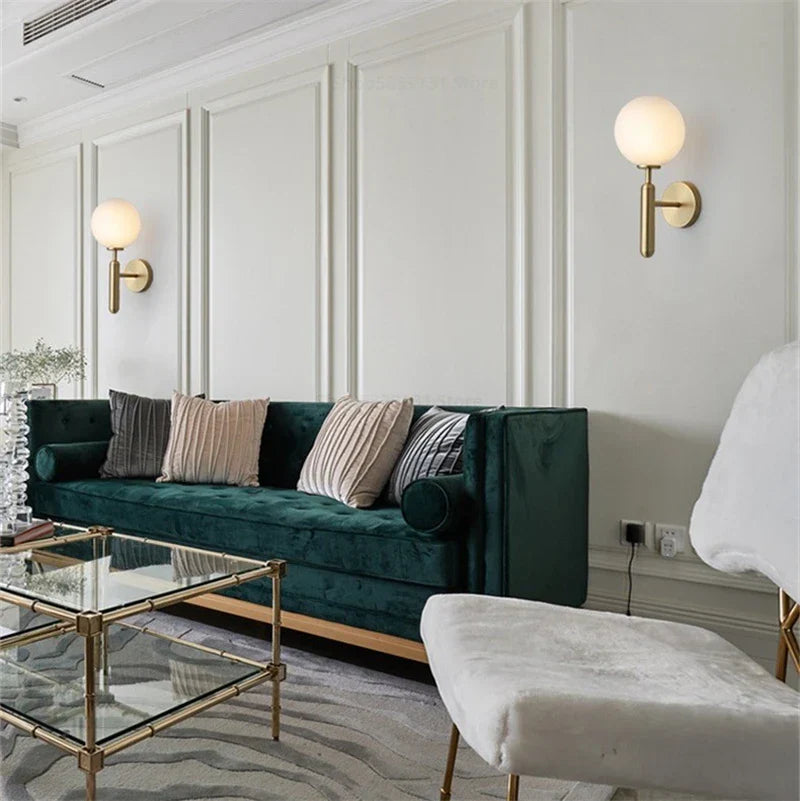DecorBites™ Glass Ball Wall Lamp Metal Wall Lights for Modern Living Room Decoration