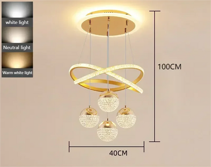 LED Ring Chandelier Dimmable Ceiling Light