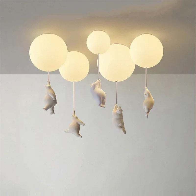 Bear LED Pendant Light Dia30cm Kids Room