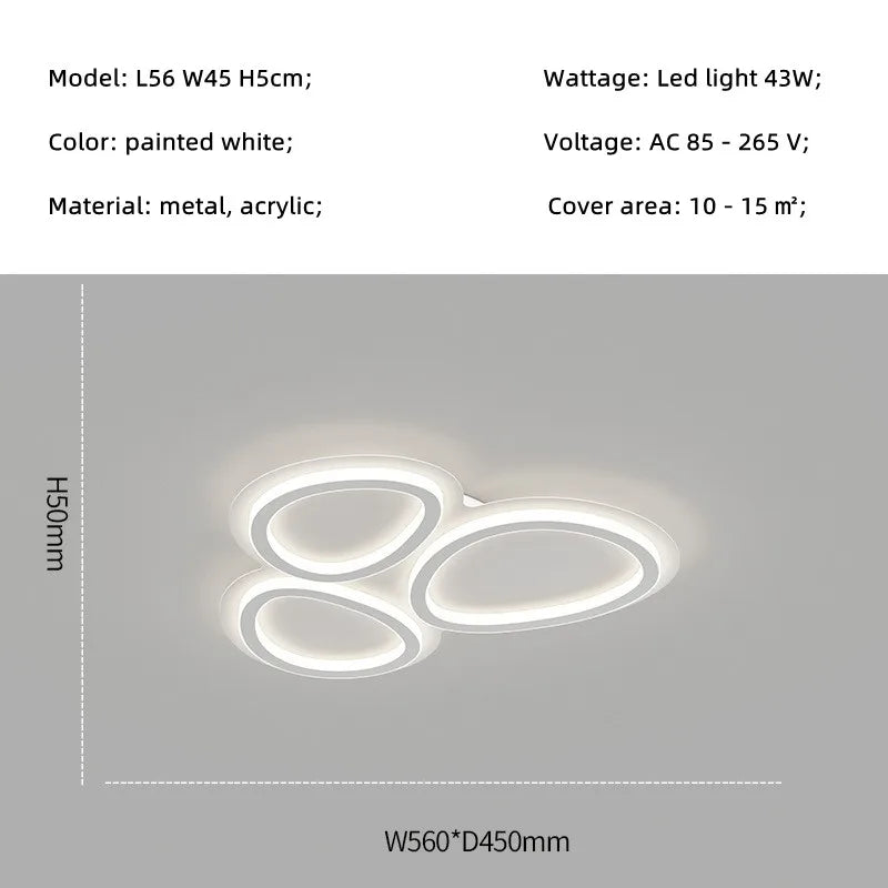 DecorBites™ Circular Lumines Panel Ceiling Light for Living Dining Room Decor