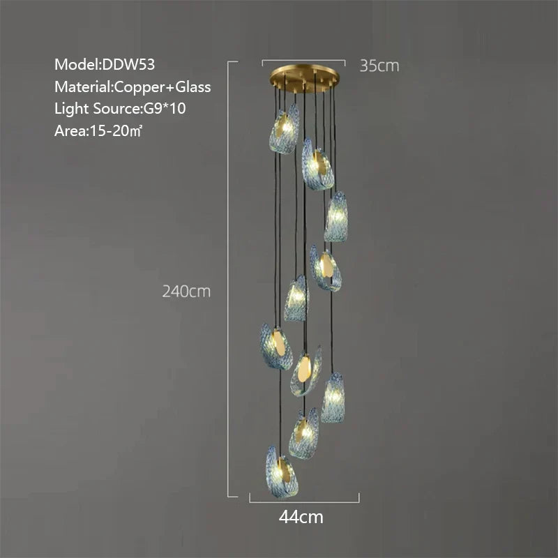 Copper Peacock Ceiling Chandelier
