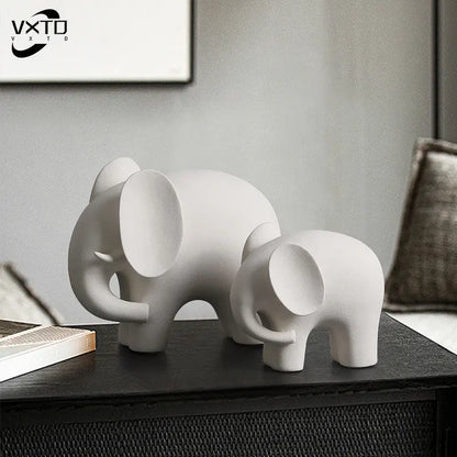 DecorBites™ Elephant Resin Statue - Nordic Style Home Office Decor Sculpture