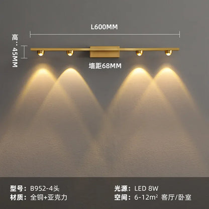 DecorBites™ Copper LED Wall Lamp Modern Bedside Reading Indoor Nordic Scone Wall Lamp